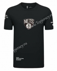 Brooklyn Nets Black NBA Cotton T-shirt-CS