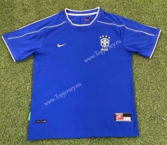 Retro Version 98 Brazil Away Blue Thailand Soccer Jersey AAA-503