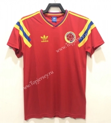 Retro Version 1990 Colombia Home Red Thailand Soccer Jersey AAA-811