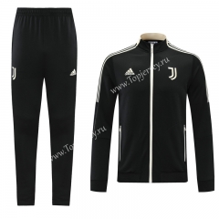 2021-2022 Juventus Black (Ribbon) Thailand Soccer Jacket Uniform-LH