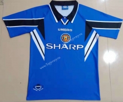 Retro Version 96-97 Manchester United Away Blue Thailand Soccer Jersey AAA-908