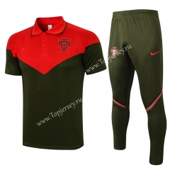 2021-2022 Portugal Red&Black Thailand Polo Uniform-815