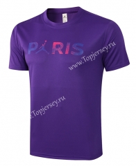 2021-2022 Jordan Paris SG Purple Short-sleeved Thailand Soccer Tracksuit Top-815