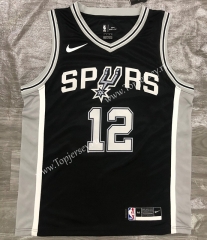 San Antonio Spurs Black #12 NBA Jersey-311