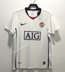 Retro Version 08-09 Manchester United Away White Thailand Soccer Jersey AAA-811