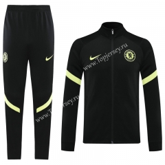 2021-2022 Chelsea Black Thailand Training Soccer Jacket Uniform-LH