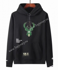 Joint Version Milwaukee Bucks Black Tracksuit Top With Hat-LH