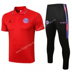 2021-2022 Jordan Paris SG Red Thailand Polo Uniform-815