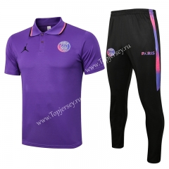 2021-2022 Jordan Paris SG Purple Thailand Polo Uniform-815