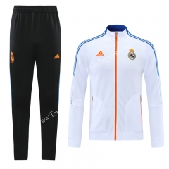 2021-2022 Real Madrid White ( Ribbion ) Thailand Soccer Jacket Uniform-LH