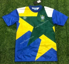 Retro Version 91-94 Brazil Yellow&Blue Thailand Soccer Jersey AAA-407