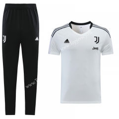 2021-2022 Juventus White (Ribbon) Short-sleeved Thailand Soccer Tracksuit-LH