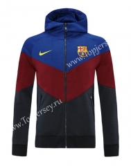 2021-2022 Barcelona Camouflage Blue Thailand Soccer Jacket With Hat-LH