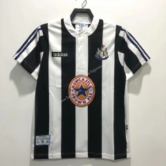Retro Version 95-97 Newcastle United Home Black&White Thailand Soccer Jersey AAA-811
