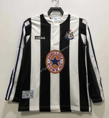 Retro Version 95-97 Newcastle United Home Black&White LS Thailand Soccer Jersey AAA-811