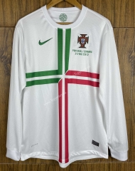 Retro Version 2012 Portugal Away White LS Thailand Soccer Jersey AAA-SL
