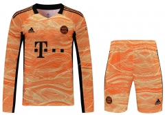 2021-2022 Bayern München Goalkeeper Orange LS Thailand Soccer Uniform-418