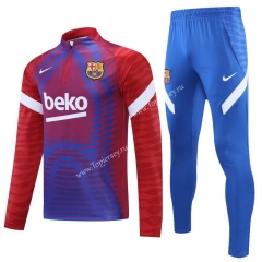 2021-2022 Barcelona Red&Blue Thailand Soccer Tracksuit -CS