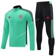 2021-2022 Manchester United Green Thailand Soccer Tracksuit-cs