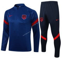 2021-2022 Atletico Madrid Blue Thailand Soccer Tracksuit -815