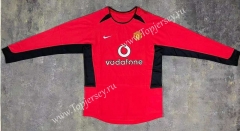Retro Version 02 Manchester United Home Red LS Thailand Soccer Jersey AAA-510