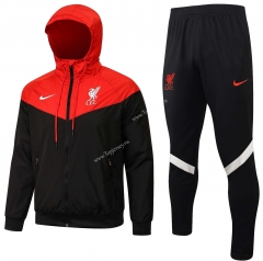 2021-2022 Liverpool Red Soccer Trench Coats Uniform With Hat-815