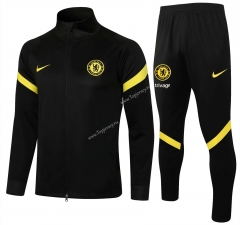 2021-2022 Chelsea Black High Collar Thailand Soccer Jacket Uniform-815