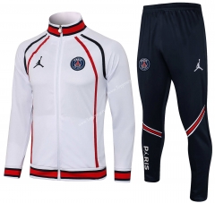 2021-2022 Jordan Paris SG White High Collar Thailand Soccer Jacket Unifrom-815