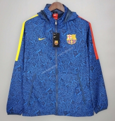 2021-2022 Barcelona Blue Trench Coats With Hat-DD1