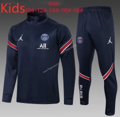 2021-2022 Paris SG Jordan Royal Blue Kids/Youth Soccer Jacket Uniform-815