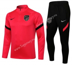 2021-2022 Atletico Madrid Pink Thailand Soccer Tracksuit -411