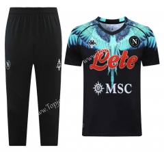 （Cropped trousers）2021-2022 Napoli Black Short-sleeved Thailand Soccer Tracksuit -LH