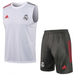 2021-2022 Real Madrid White Thailand Soccer Vest Tracksuit -815