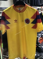 Retro Version 1990 Colombia Yellow Thailand Soccer Jersey AAA-608