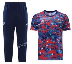 （Cropped trousers）2021-2022 Bayern München Red&Blue Short-sleeved Thailand Soccer Tracksuit-LH