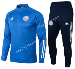 2021-2022 Leicester City Blue Thailand Soccer Tracksuit-411