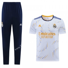 2021-2022 Real Madrid White Short-Sleeve Thailand Soccer Tracksuit-LH