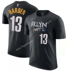 Brooklyn Nets Black #13 NBA Cotton T-shirt-CS