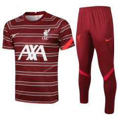 2021-2022 Liverpool Red Short-sleeved Thailand Soccer Tracksuit-815