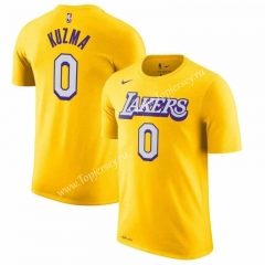 Los Angeles Lakers Yellow #0 NBA Cotton T-shirt-CS