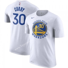Golden State Warriors White #30 NBA Cotton T-shirt-CS
