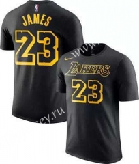 Los Angeles Lakers Black #23 NBA Cotton T-shirt-CS