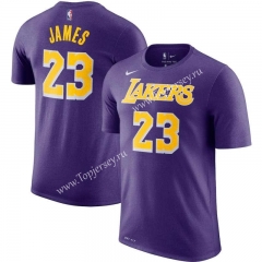 Los Angeles Lakers Purple #3 NBA Cotton T-shirt-CS