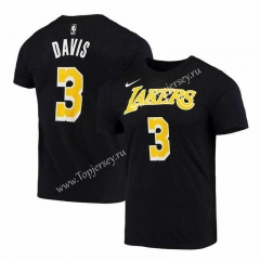 Los Angeles Lakers Black #3 NBA Cotton T-shirt-CS