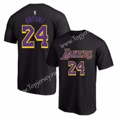 Los Angeles Lakers Black #24 NBA Cotton T-shirt-CS