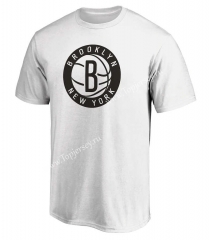 Brooklyn Nets White NBA Cotton T-shirt-CS