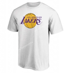 Los Angeles Lakers White NBA Cotton T-shirt-CS
