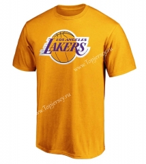 Los Angeles Lakers Yellow NBA Cotton T-shirt-CS
