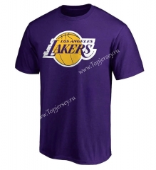 Los Angeles Lakers Purple NBA Cotton T-shirt-CS