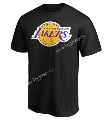 Los Angeles Lakers Black NBA Cotton T-shirt-CS